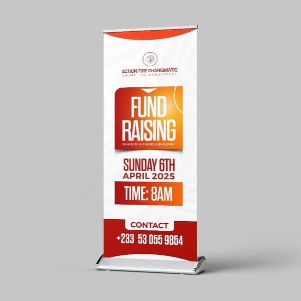 Pull up banner with backdrop design and full-color printing